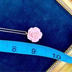 Vintage Celluloid Rose pendant with Chain